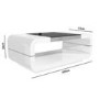 GRADE A2 - High Gloss White Curved Coffee Table with Black Glass Top - Tiffany Range