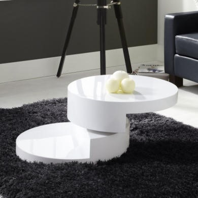 High Gloss White Coffee Table With Rotating Top Tiffany Range High Gloss White Coffee Table With