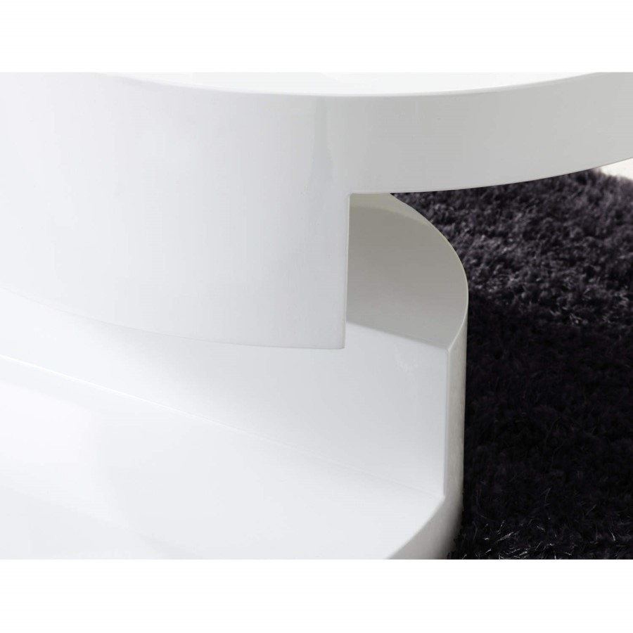 GRADE A1 - High Gloss White Coffee Table with Rotating Top - Tiffany Range