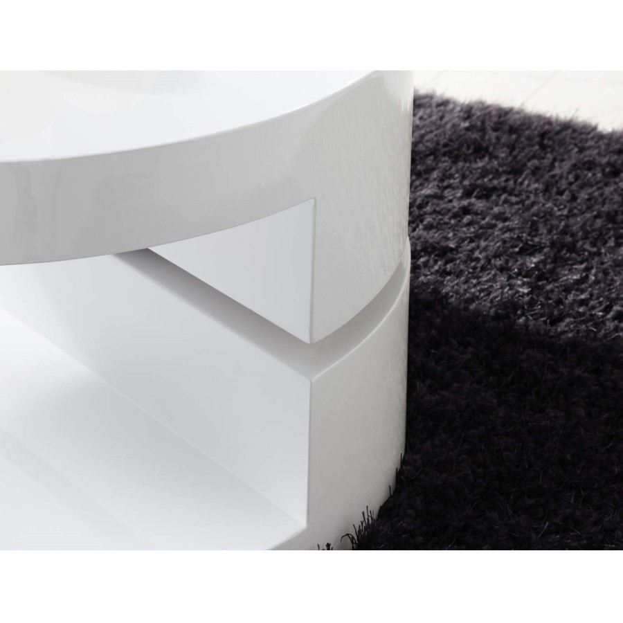 GRADE A1 - High Gloss White Coffee Table with Rotating Top - Tiffany Range