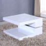 GRADE A2 - Tiffany White High Gloss Square Rotating Top Coffee Table