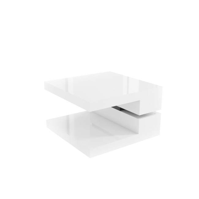 White Gloss Coffee Table with Rotating Top - Tiffany