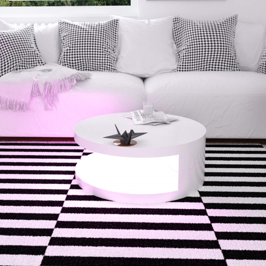 GRADE A1 - High Gloss Round White Coffee Table - Tiffany Range