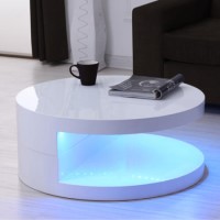 High Gloss Round White Coffee Table - Tiffany Range High Gloss Round White Coffee Table - Tiffany Range