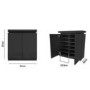 High Gloss Black Storage Sideboard with LED Lighting - Tiffany Range