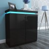 GRADE A1 - Black Gloss Shoe Cabinet with LED -  24 Pairs