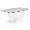 GRADE A2 - Glass Coffee Table with White High Gloss Stand - Tiffany Range