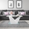 GRADE A1 - Glass Coffee Table with White High Gloss Stand - Tiffany 
