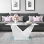 Glass Coffee Table with White Gloss Stand - Tiffany