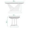 GRADE A1 - Glass Coffee Table with White High Gloss Stand - Tiffany 