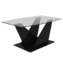 Glass Top Coffee Table with Black Gloss Base - Tiffany