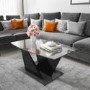 Glass Top Coffee Table with Black Gloss Base - Tiffany
