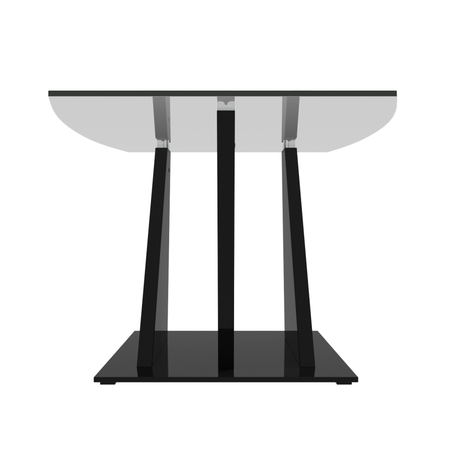 Glass Top Coffee Table with Black Gloss Base - Tiffany
