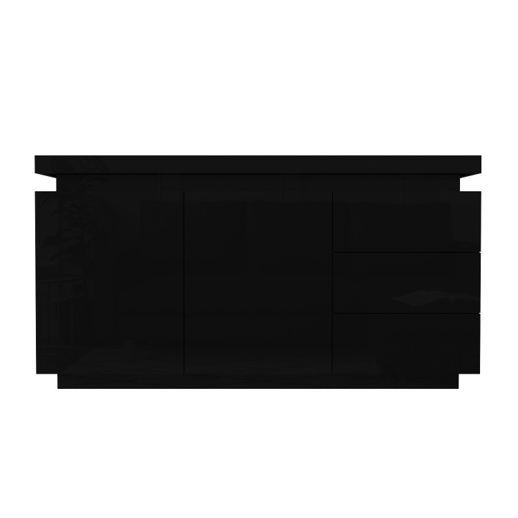 Black High Gloss Sideboard with LED Lights - Vivienne