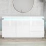 GRADE A2 - Vivienne White High Gloss Sideboard with LED Lighting