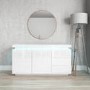 Vivienne White High Gloss TV unit with LED Lighting - TV's up to 60"