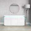 Vivienne White High Gloss TV unit with LED Lighting - TV&#39;s up to 60&quot;