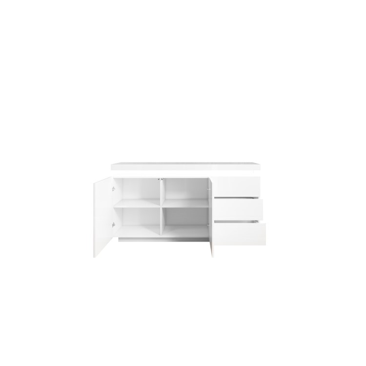 GRADE A1 - Large White Gloss Sideboard with LEDs - Vivienne