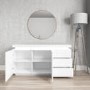 GRADE A2 - Vivienne White High Gloss Sideboard with LED Lighting