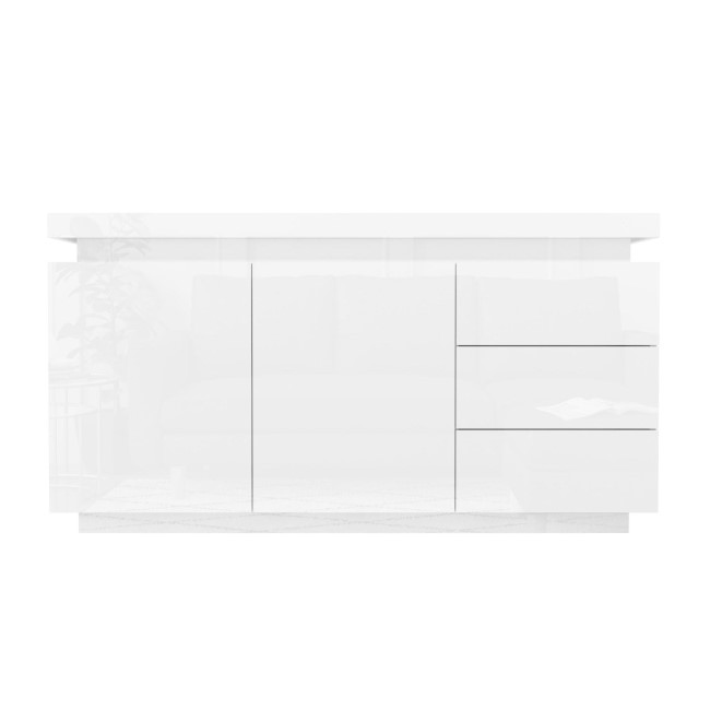 Vivienne White High Gloss TV unit with LED Lighting - TV's up to 60"