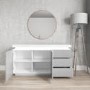 Grey & White Gloss Sideboard with LED Lights - Large - Vivienne