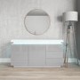GRADE A1 - Vivienne Grey High Gloss Sideboard with LED Lights