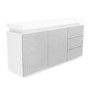 Grey & White Gloss Sideboard with LED Lights - Large - Vivienne