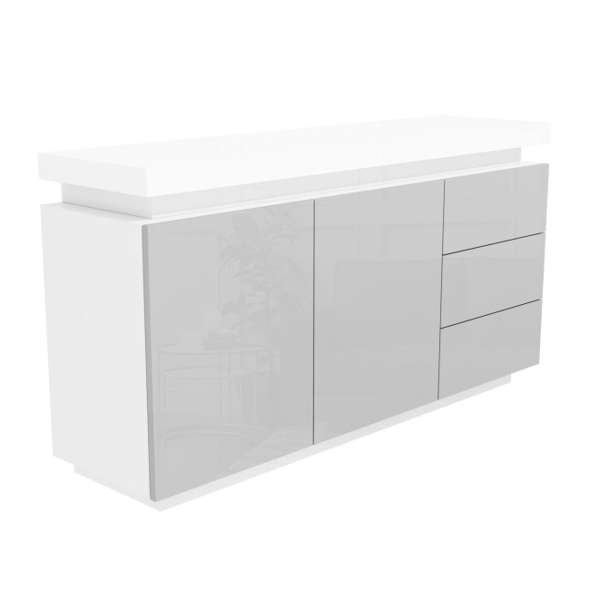 GRADE A1 - Vivienne Grey High Gloss Sideboard with LED Lights