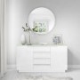 Evoque White High Gloss Sideboard with Glass Top