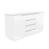 Large White High Gloss TV Unit with Glass Top &amp; Storage - Evoque Range