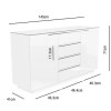 Large White High Gloss TV Unit with Glass Top &amp; Storage - Evoque Range