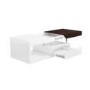 White Gloss & Walnut Coffee Table with Storage - Harlow