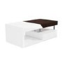 White Gloss & Walnut Coffee Table with Storage - Harlow
