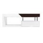 White Gloss & Walnut Coffee Table with Storage - Harlow