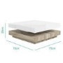 Square Coffee Table in White High Gloss & Light Wood Effect - Tiffany