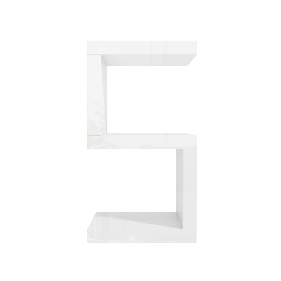 Artemis White High Gloss Geometric Side Table