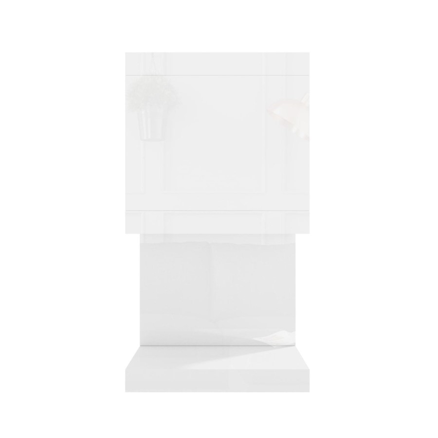 Artemis White High Gloss Geometric Side Table