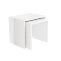 GRADE A1 - Set of 2 Nest of Tables in White High Gloss - Tiffany