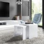 Rectangular White Gloss Nest of 2 Side Tables - Tiffany