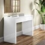 White High Gloss Console Table with Drawers - Tiffany