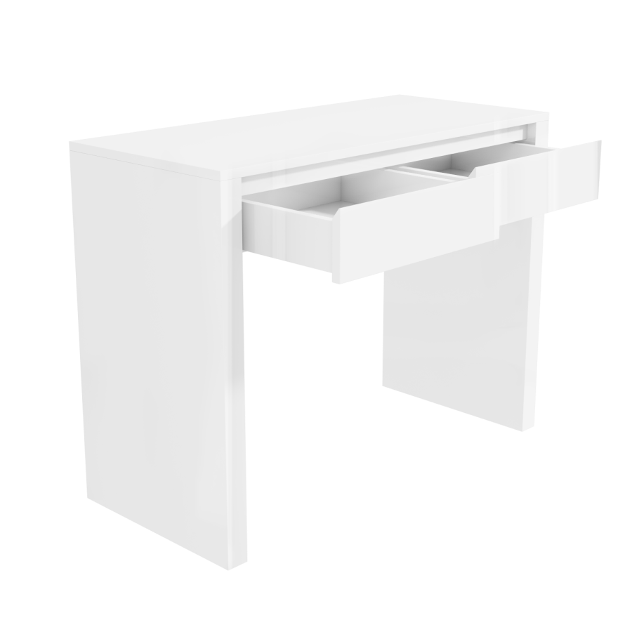 White High Gloss Console Table with Drawers - Tiffany