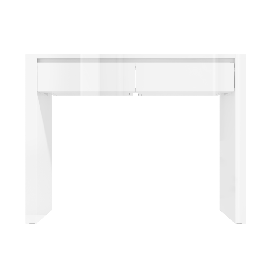 White High Gloss Console Table with Drawers - Tiffany