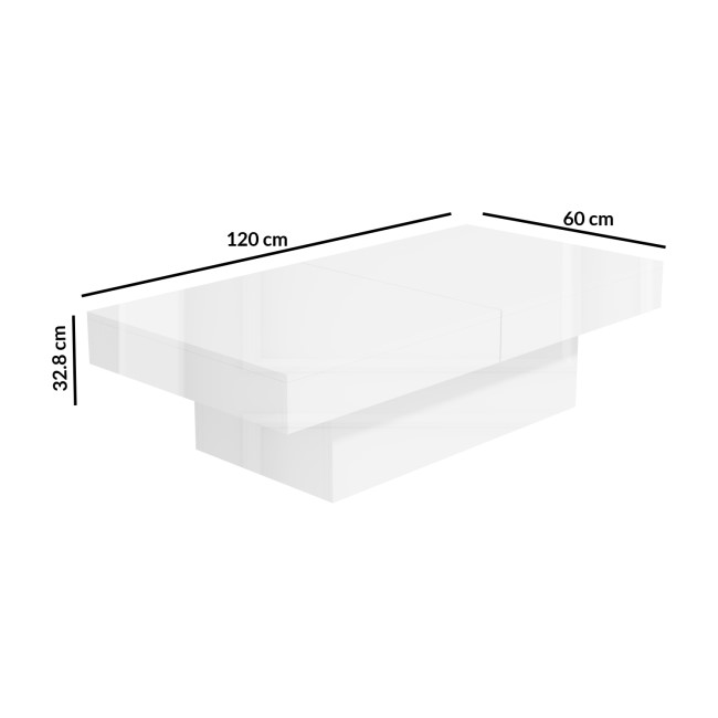 White Gloss Storage Coffee Table - Rectangular - Tiffany