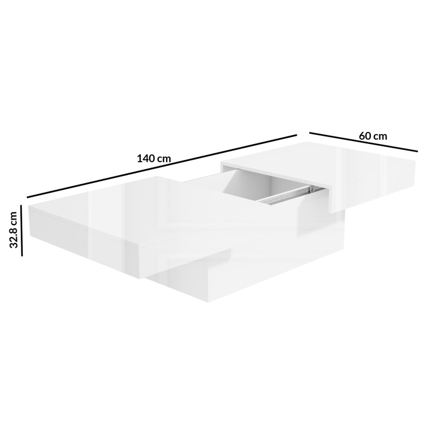 GRADE A1 - Storage Coffee Table in White High Gloss - Tiffany