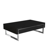 GRADE A1 - Black Gloss Coffee Table with Storage Drawers - Evoque