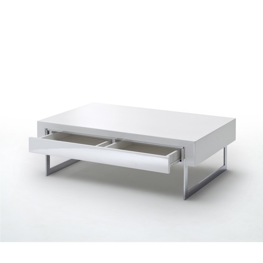 GRADE A2 - Evoque White High Gloss Coffee Table with Storage Drawers