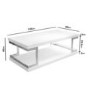 Large White Gloss Coffee Table with Shelf - Tiffany