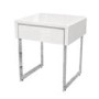 GRADE A1 - White High Gloss Side Table with Storage - Tiffany