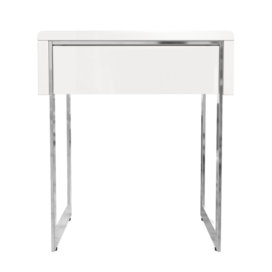 GRADE A1 - White High Gloss Side Table with Storage - Tiffany