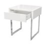 GRADE A1 - White High Gloss Side Table with Storage - Tiffany